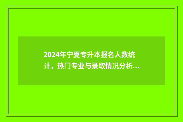 2024年宁夏专升本报名人数统计，热门专业与录取情况分析 2024年宁夏专升本试卷