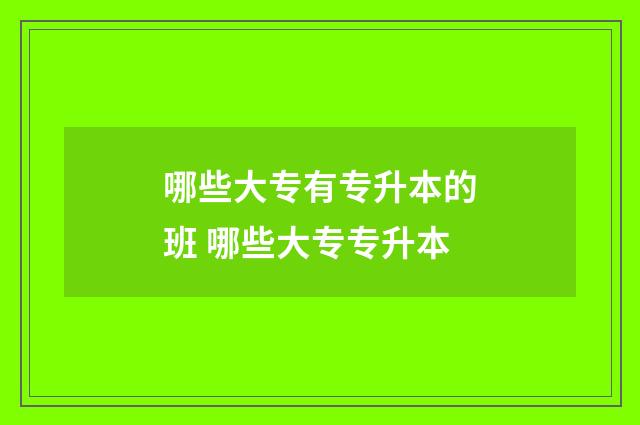 哪些大专有专升本的班 哪些大专专升本