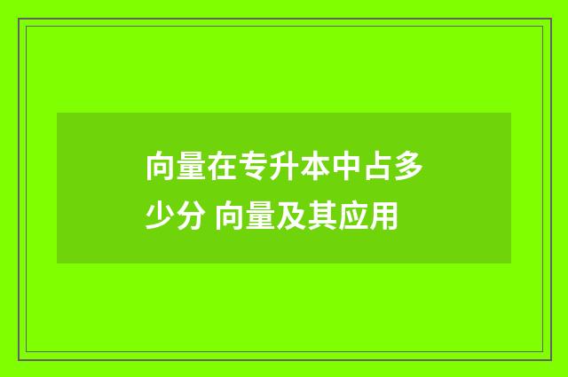 向量在专升本中占多少分 向量及其应用