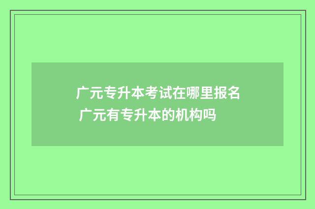 广元专升本考试在哪里报名 广元有专升本的机构吗