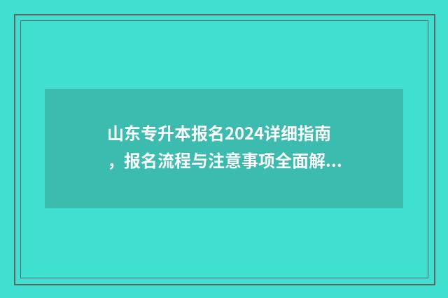 山东专升本报名2024详细指南，报名流程与注意事项全面解析 山东专升本报名费多少钱