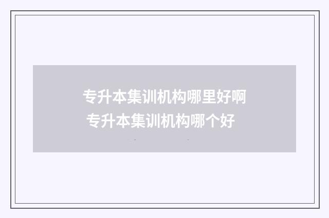 专升本集训机构哪里好啊 专升本集训机构哪个好