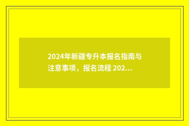 2024年新疆专升本报名指南与注意事项,报名流程 2024年新疆专升本录取率是多少