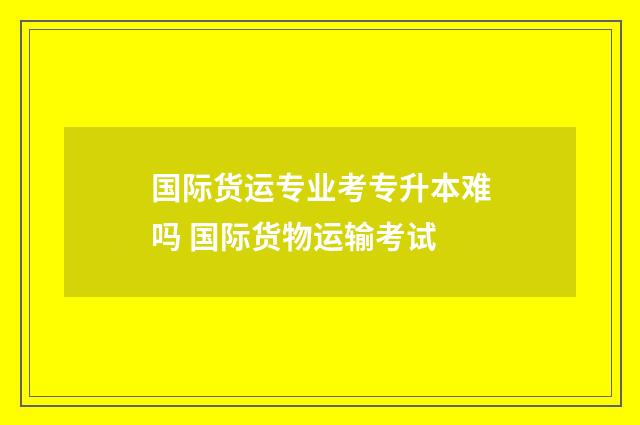 国际货运专业考专升本难吗 国际货物运输考试