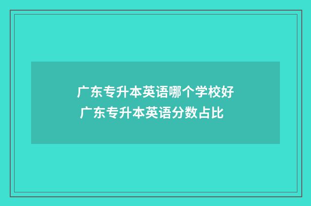 广东专升本英语哪个学校好 广东专升本英语分数占比