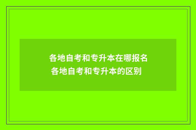 各地自考和专升本在哪报名 各地自考和专升本的区别