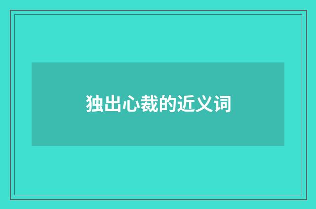 独出心裁的近义词