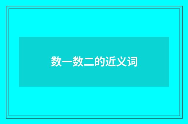 数一数二的近义词