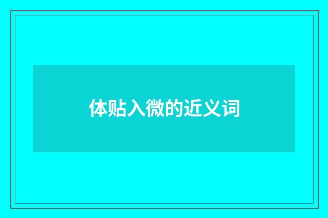 体贴入微的近义词