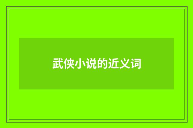 武侠小说的近义词
