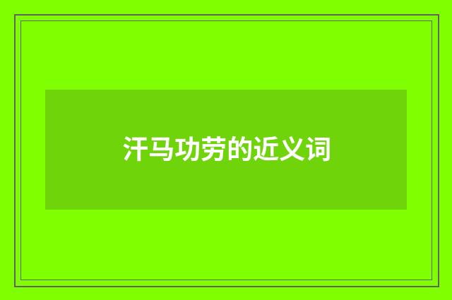 汗马功劳的近义词