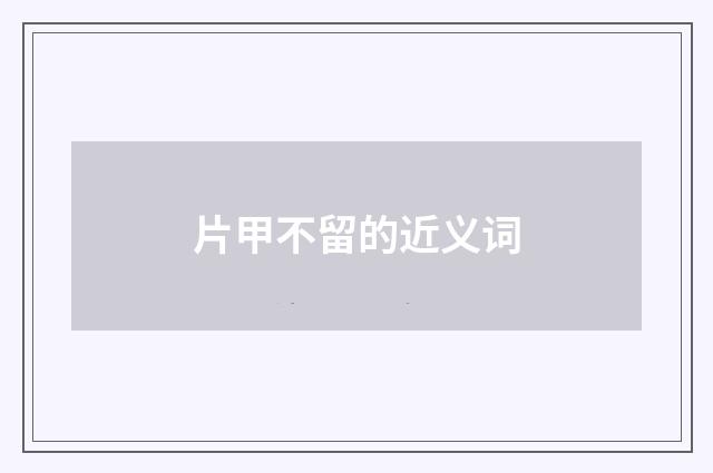 片甲不留的近义词