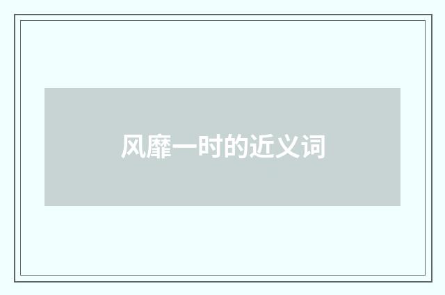 风靡一时的近义词