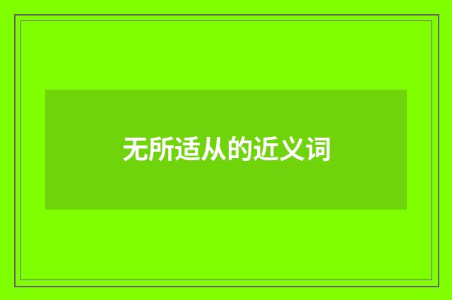 无所适从的近义词