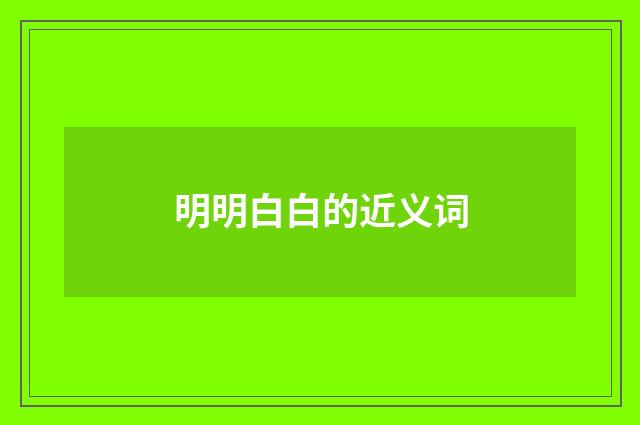 明明白白的近义词