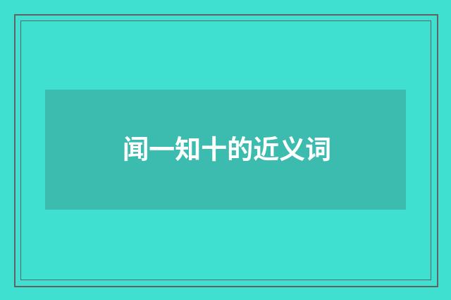 闻一知十的近义词