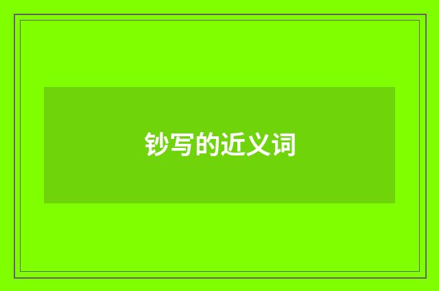 钞写的近义词