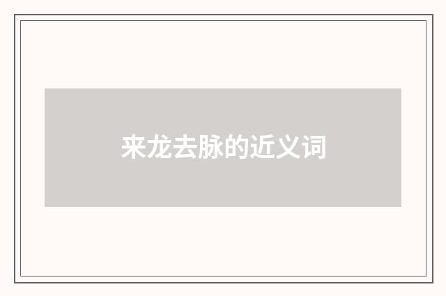 来龙去脉的近义词