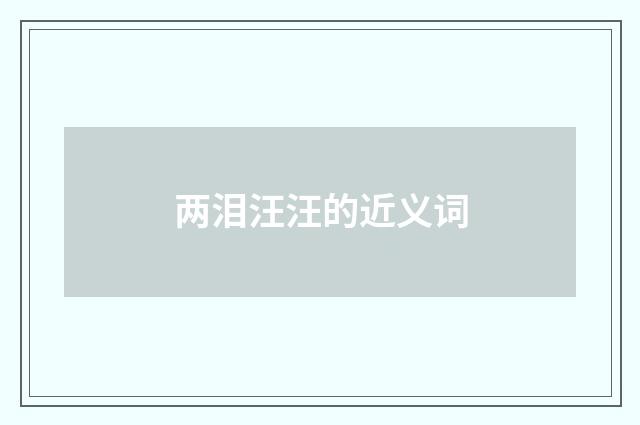 两泪汪汪的近义词