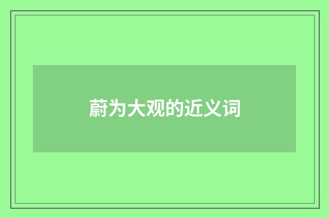 蔚为大观的近义词