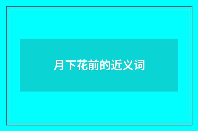 月下花前的近义词