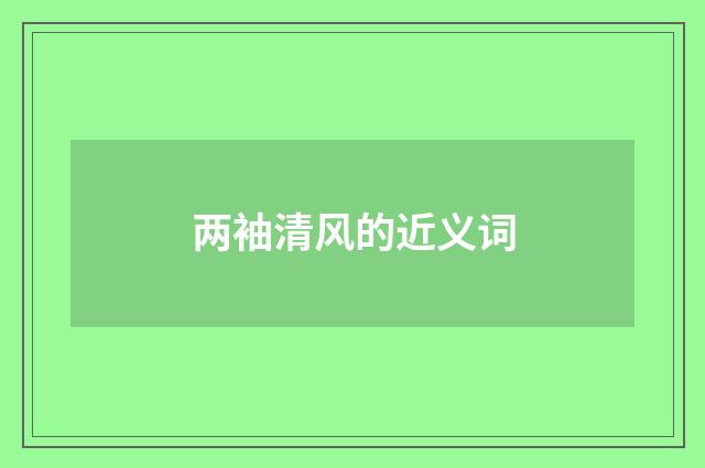两袖清风的近义词