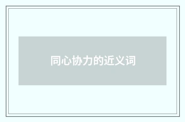 同心协力的近义词