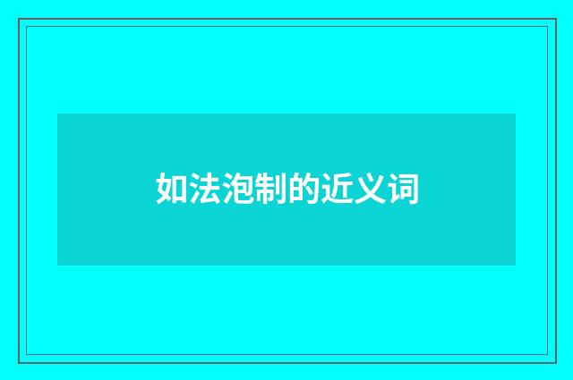 如法泡制的近义词