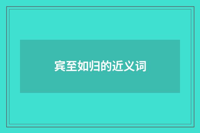 宾至如归的近义词