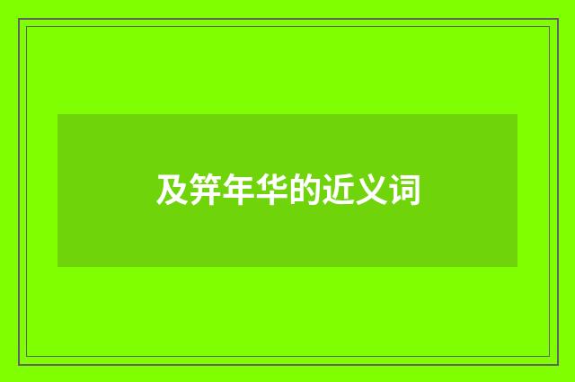 及笄年华的近义词