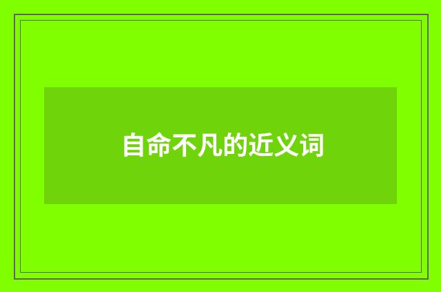 自命不凡的近义词