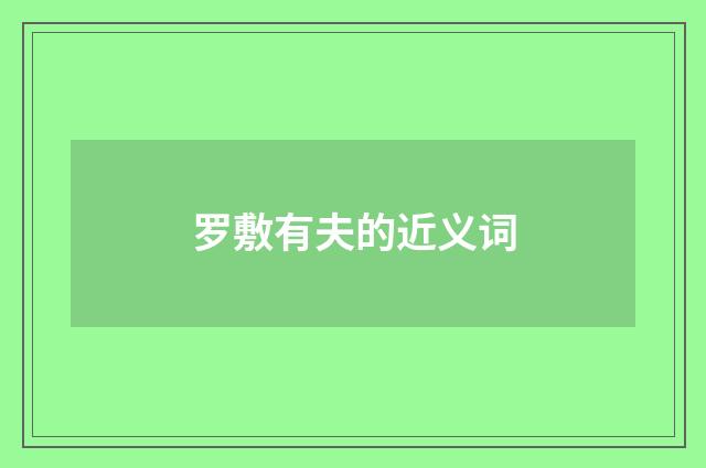 罗敷有夫的近义词