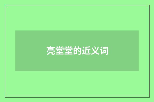 亮堂堂的近义词