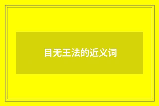 目无王法的近义词