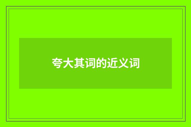 夸大其词的近义词