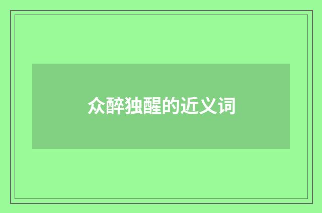 众醉独醒的近义词
