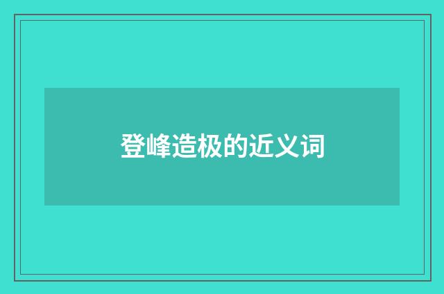 登峰造极的近义词