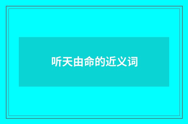 听天由命的近义词