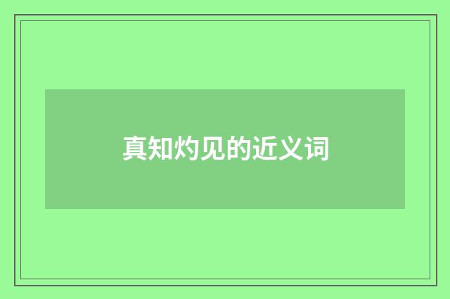 真知灼见的近义词