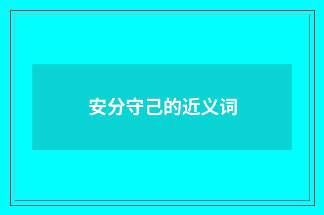 安分守己的近义词