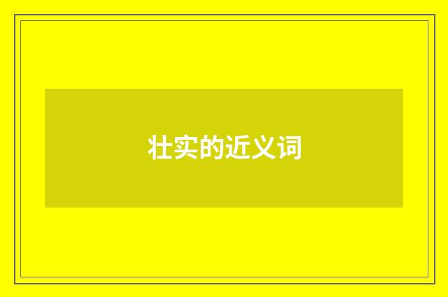 壮实的近义词