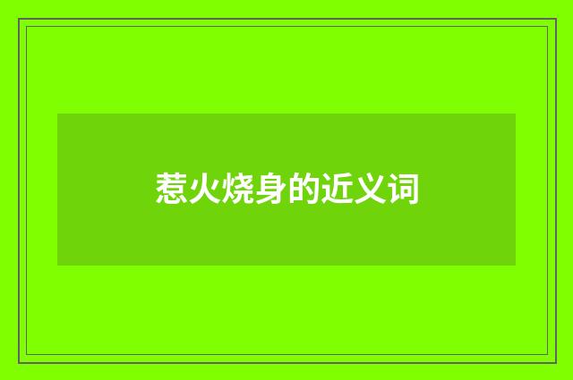 惹火烧身的近义词