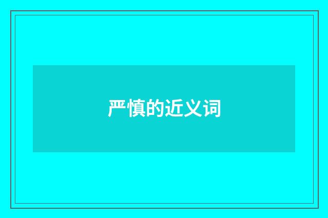 严慎的近义词