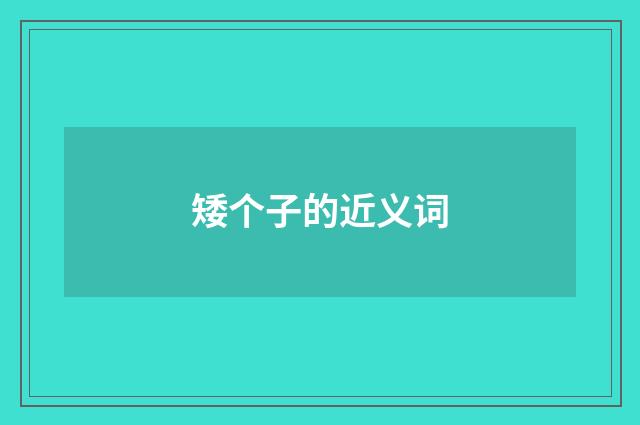 矮个子的近义词