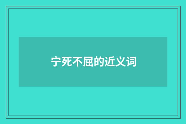 宁死不屈的近义词