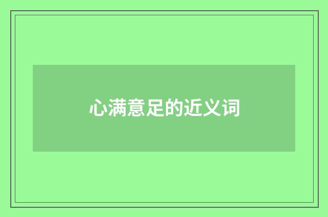 心满意足的近义词