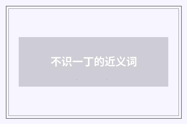 不识一丁的近义词