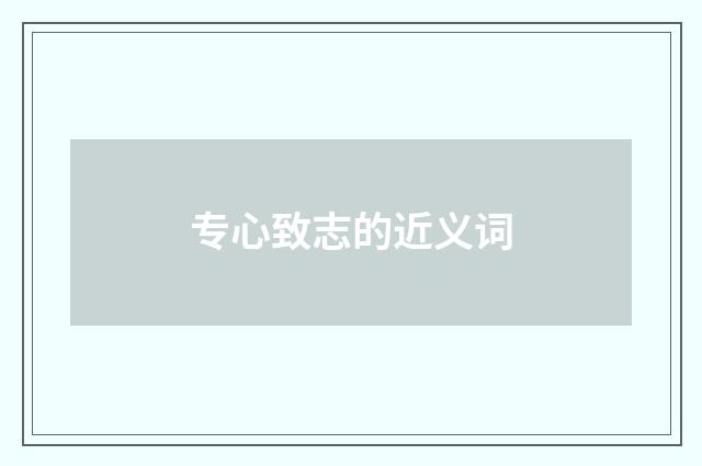 专心致志的近义词