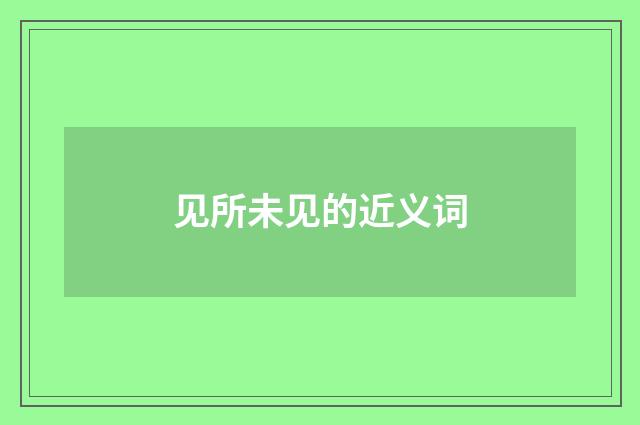见所未见的近义词