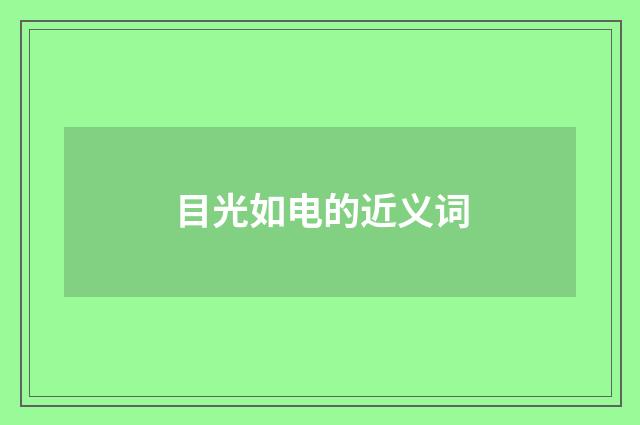 目光如电的近义词